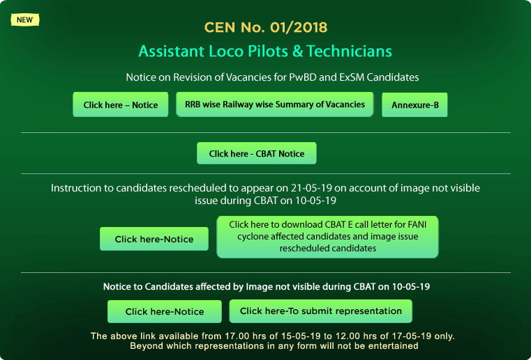 Notice to Candidates affected by Image not visible during CBAT on 10-05-19 Notice to Candidates affected by Image not visible during CBAT on 10-05-19